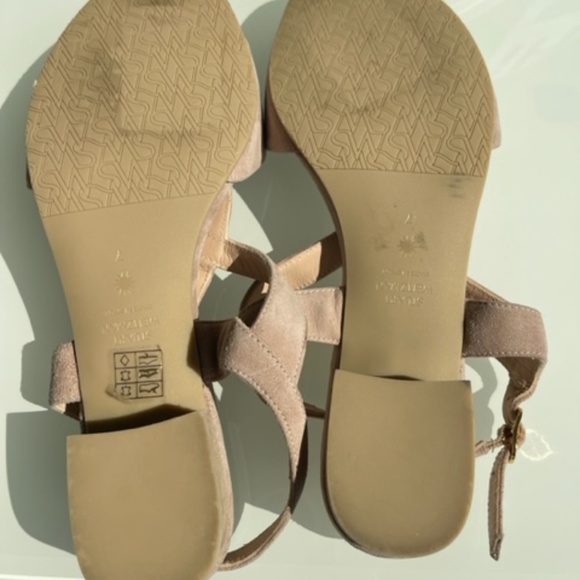 Stuart Weitzman Size 7 Suede Sandals, light pink - Worn once - Picture 4 of 10